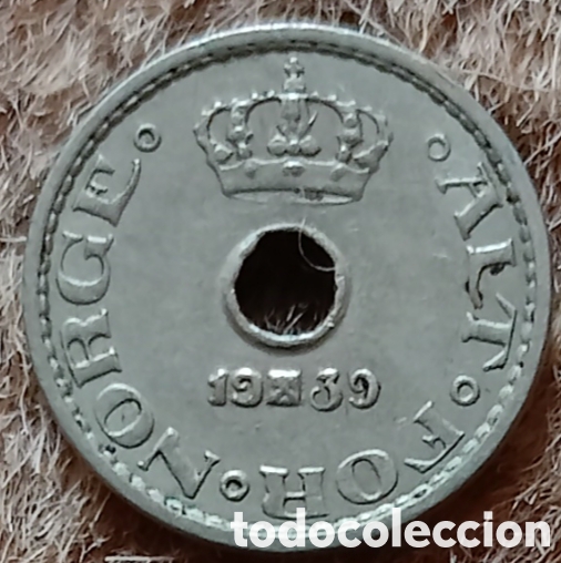 Monedas antiguas de Europa: Dinamarca 1939 - Moneda de 10 &oslash;re - Foto 2