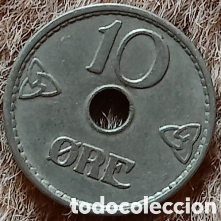 Monedas antiguas de Europa: Dinamarca 1939 - Moneda de 10 &oslash;re - Foto 1
