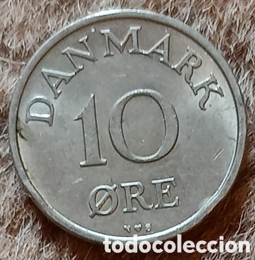Monedas antiguas de Europa: Dinamarca 1954 - Moneda de 10 &oslash;re - Foto 1