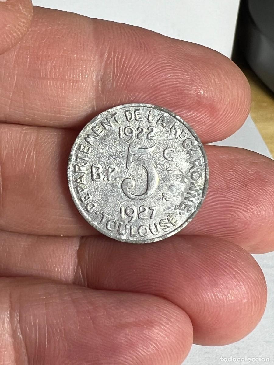 Monedas antiguas de Europa: NT/ FRANCIA 5 CENTIMOS 1927 COMITE DEL SUDOESTE (M092) - Foto 2