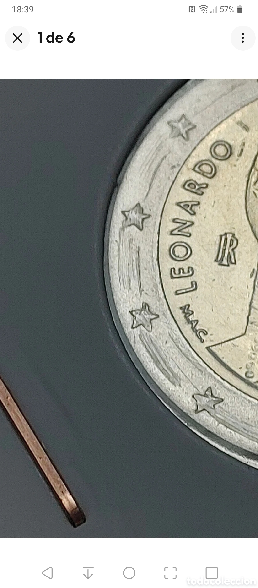 Monedas antiguas de Europa: 2&euro; LEONARDO DAVINCI 2019 CON ERROR - Foto 3