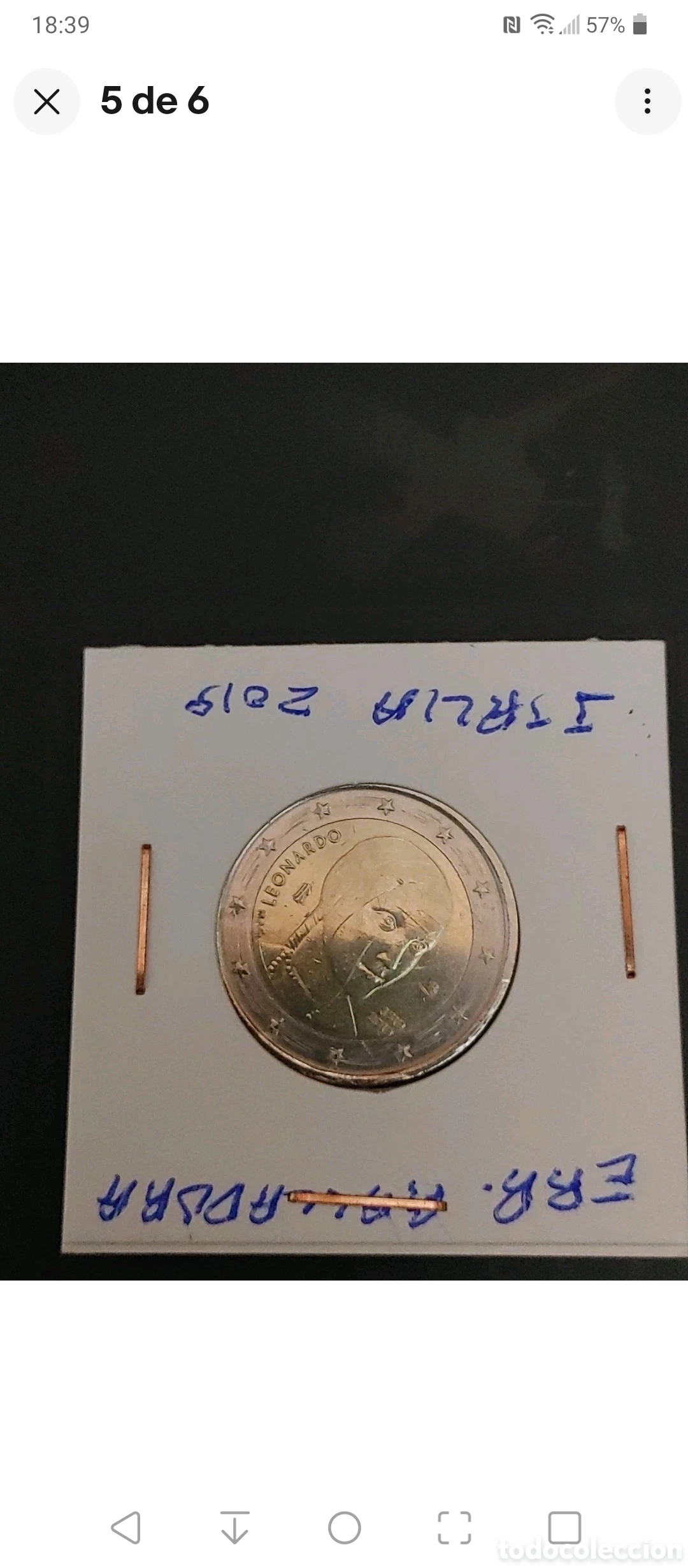 Monedas antiguas de Europa: 2&euro; LEONARDO DAVINCI 2019 CON ERROR - Foto 2