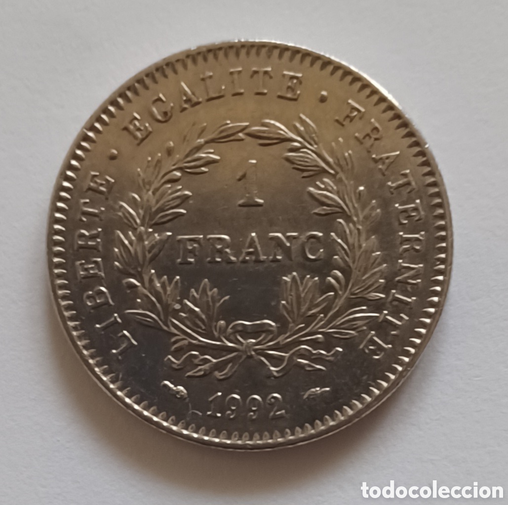 Monedas antiguas de Europa: Moneda 1 franco 1992 - Foto 1