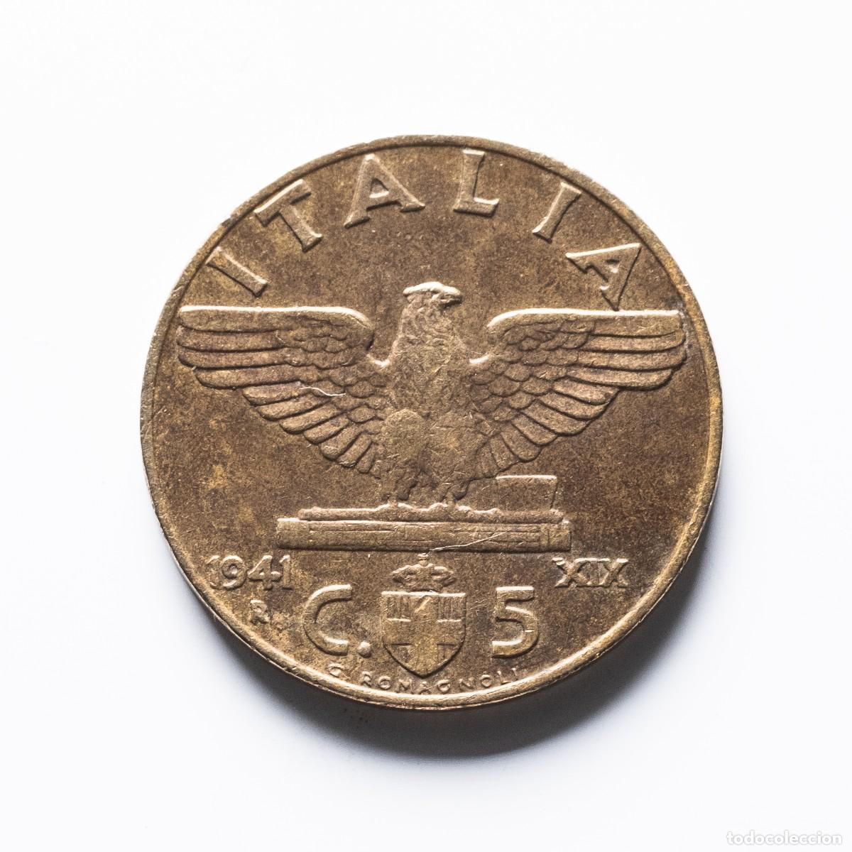 Monedas antiguas de Europa: 5 centesimi 1941 Italia - Foto 1