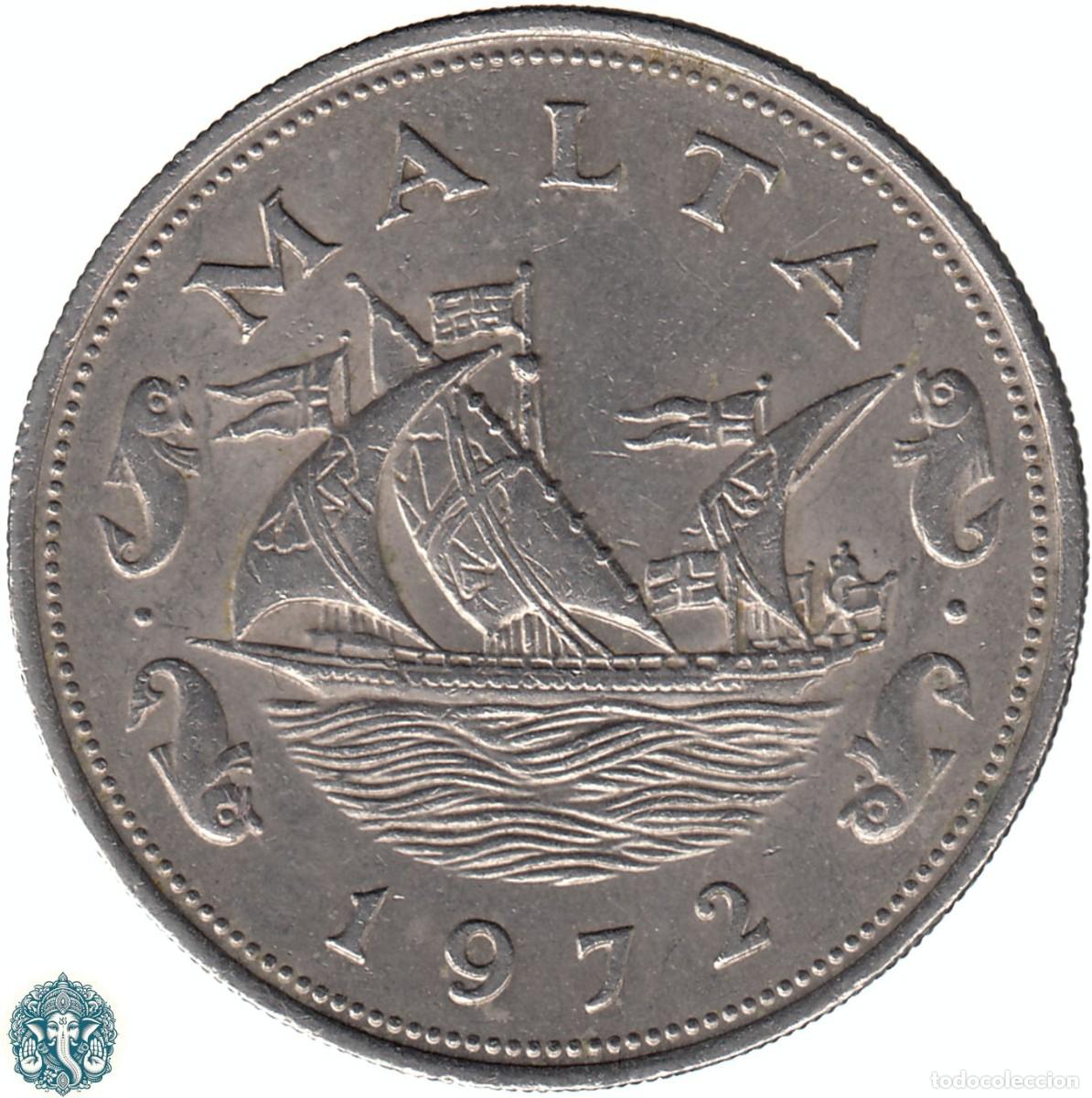 Monedas antiguas de Europa: MALTA 10 Centavos 1972 KM#11 - Foto 1