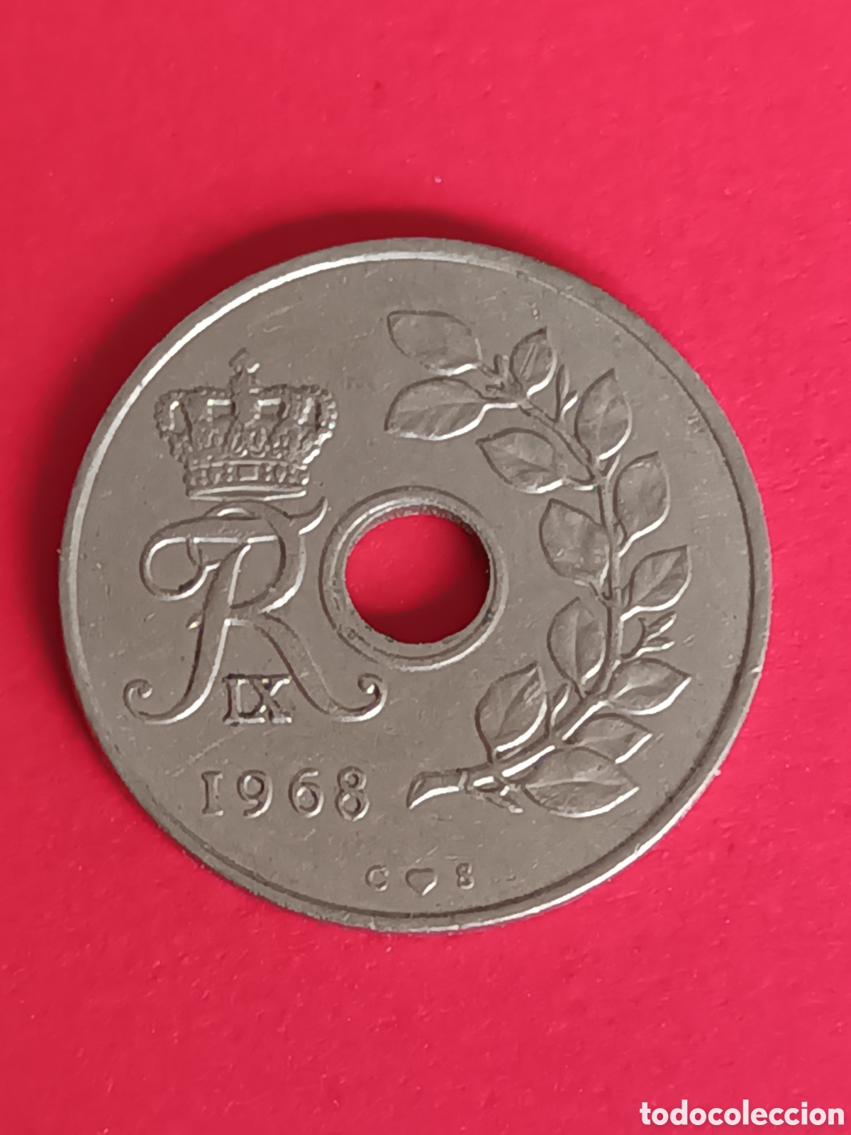Monedas antiguas de Europa: DINAMARCA. 25 ORE DE 1968. - Foto 2