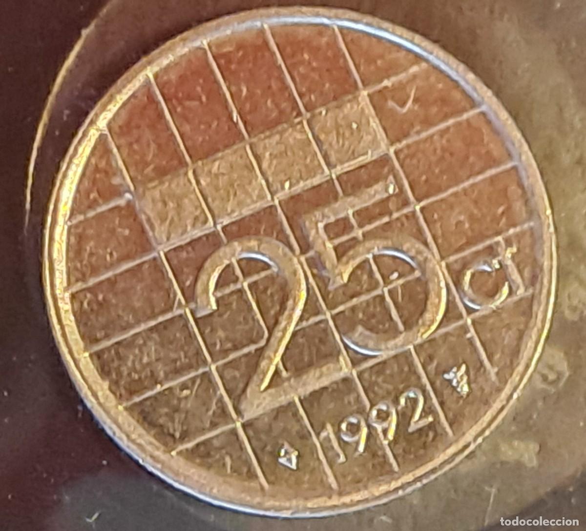 Monedas antiguas de Europa: MONEDA HOLANDA 25 CENTIMOS A&Ntilde;O 1992 - Foto 2