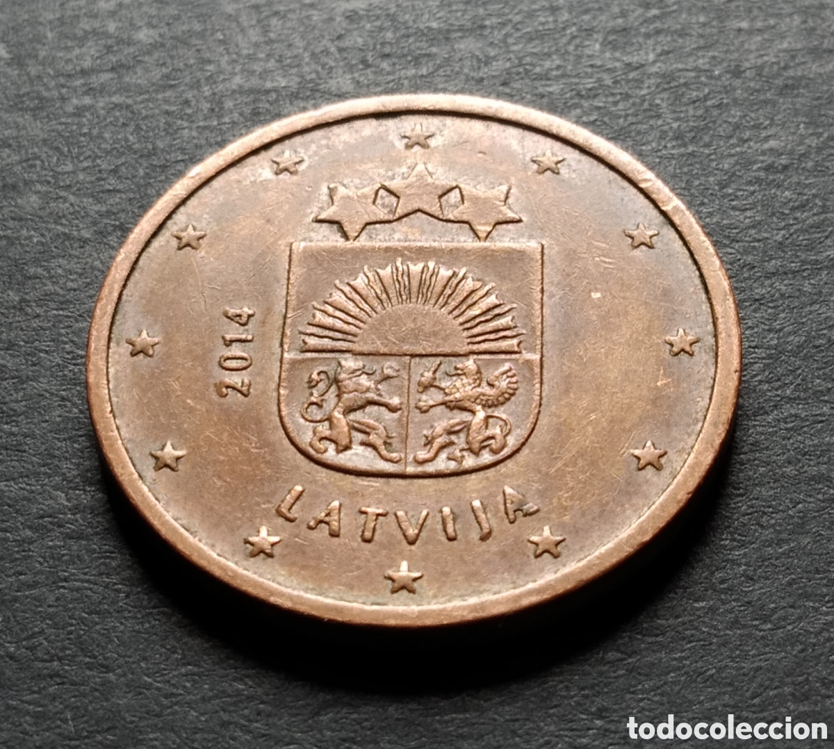 Monedas antiguas de Europa: MONEDA EURO - LETONIA 5 CENT 2014 - Foto 3
