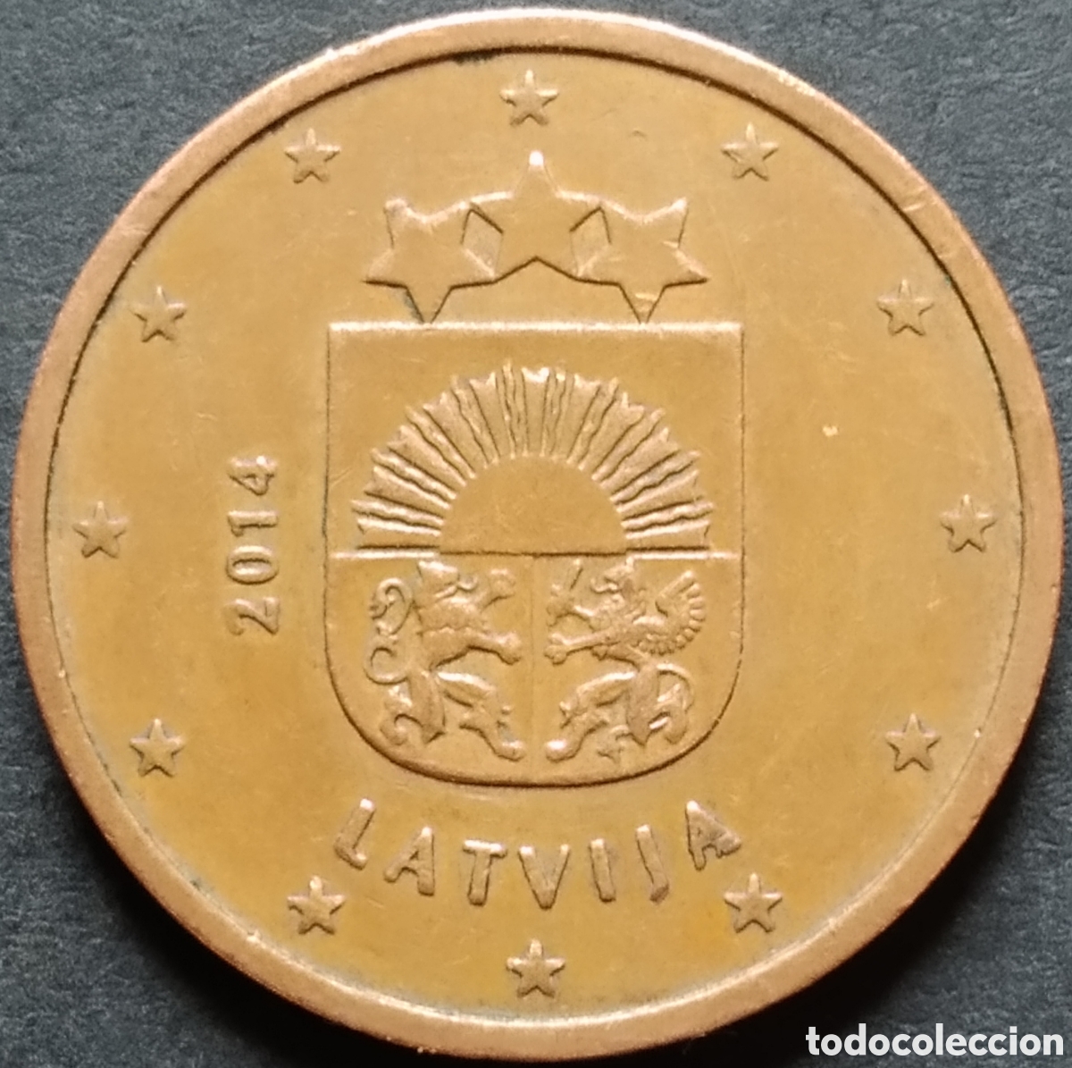 Monedas antiguas de Europa: MONEDA EURO - LETONIA 5 CENT 2014 - Foto 1