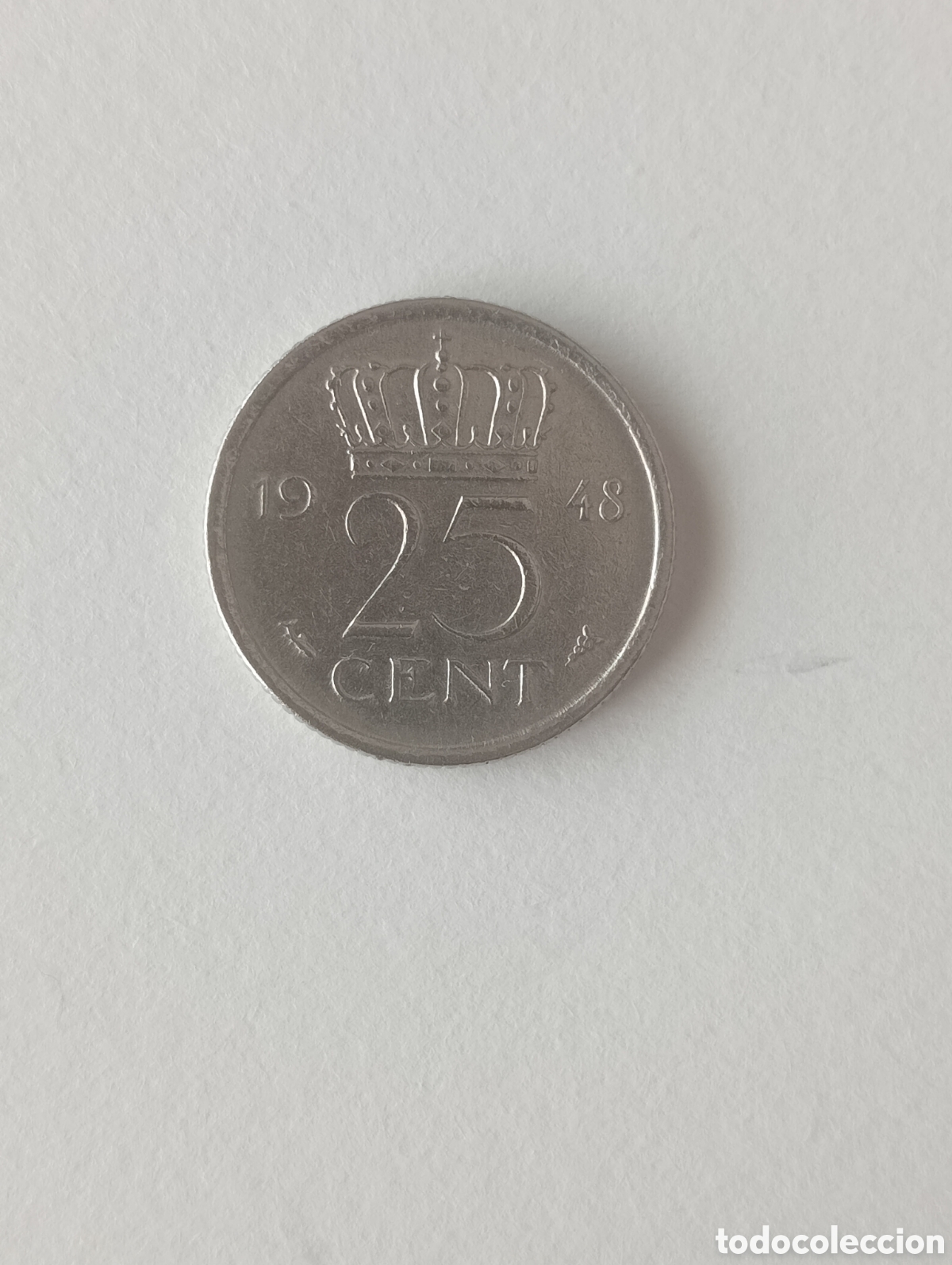 Monedas antiguas de Europa: HOLANDA 5 CENTS . 1948 - Foto 2