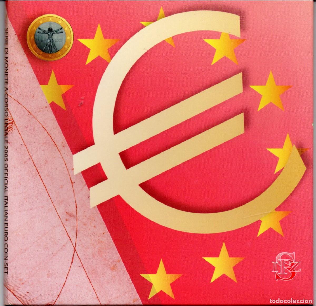Moedas antigas da Europa: ITALIA 2005, CARTERA OFICIAL EUROS, 8 MONEDAS, SC