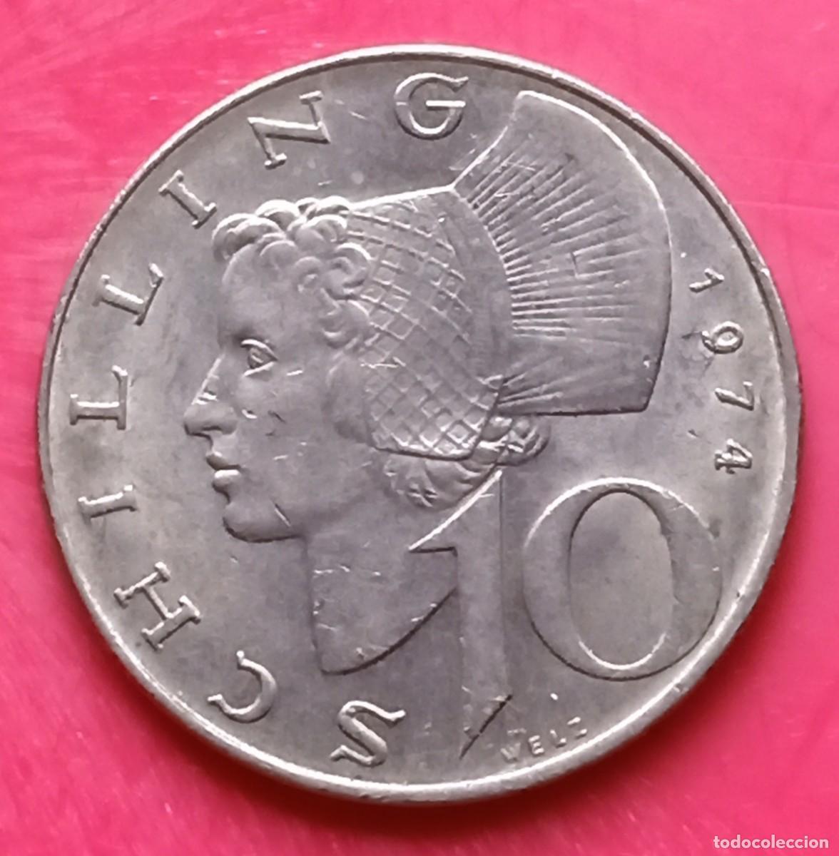Monedas antiguas de Europa: AUSTRIA - 10 SCHILLING 1974 - BC - Foto 2