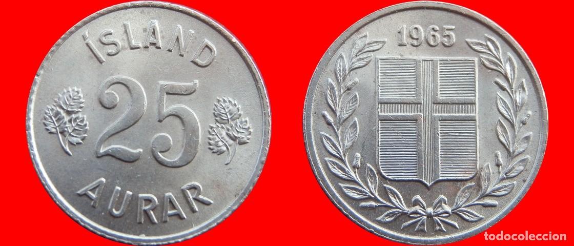 Old Coins of Europe: 25 AURAR 1965 ISLANDIA-124936