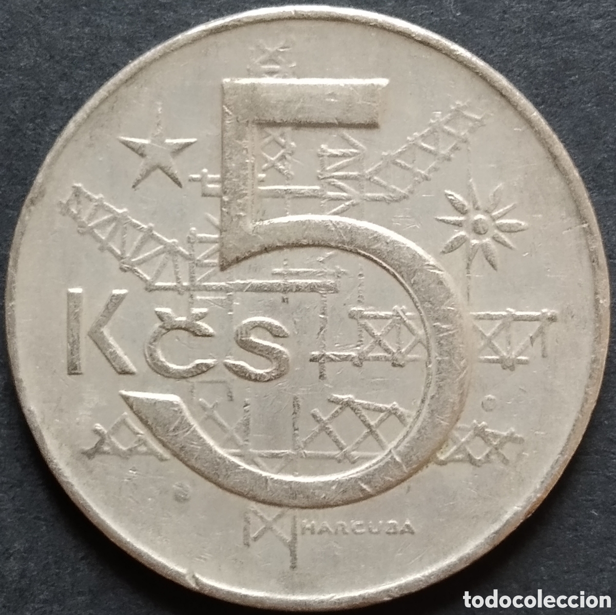 Monnaies anciennes de Europe: MONEDA - CHECOSLOVAQUIA 5 CORONAS 1975