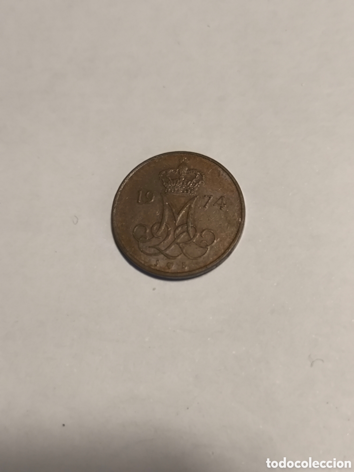 Monedas antiguas de Europa: 5 Ore Dinamarca 1974 - Foto 2