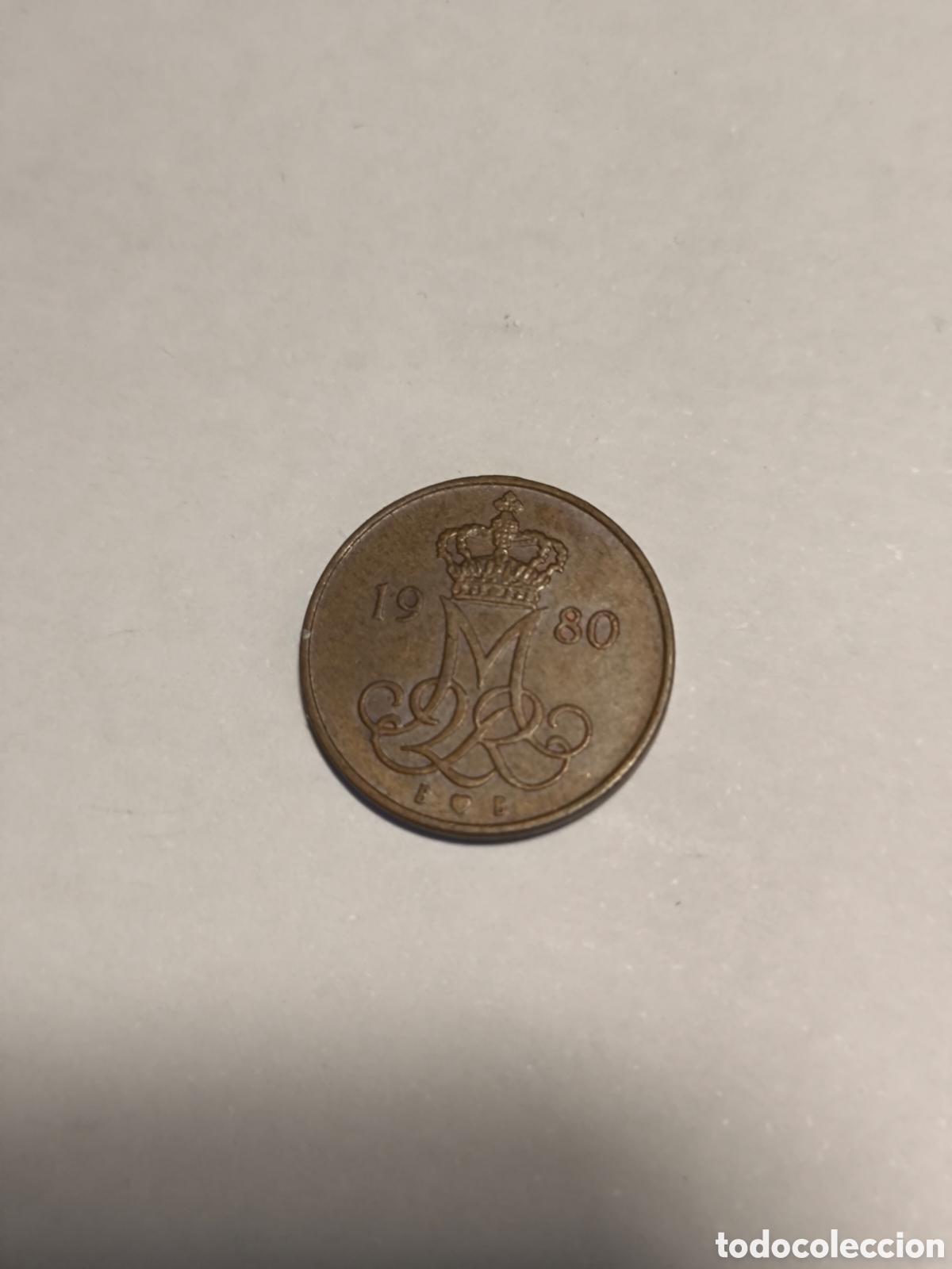Monedas antiguas de Europa: 5 Ore Dinamarca 1980 - Foto 2