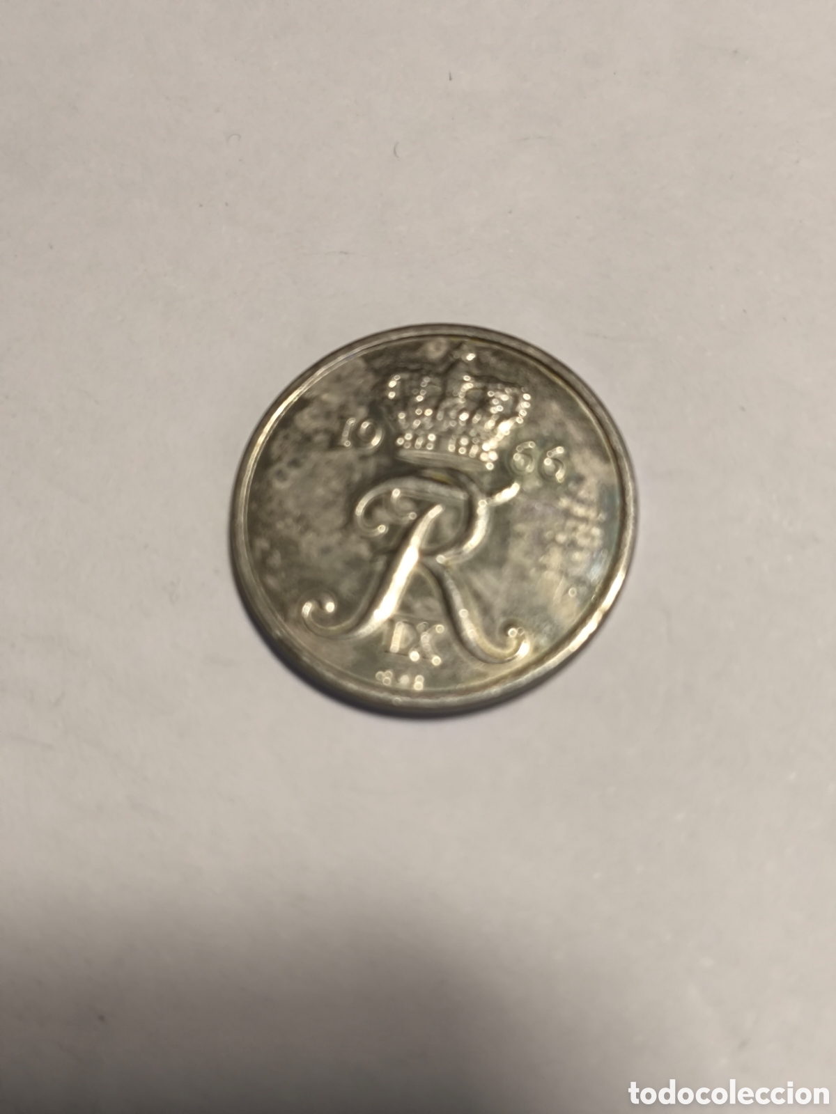 Monedas antiguas de Europa: 10 Ore Dinamarca 1966 - Foto 2