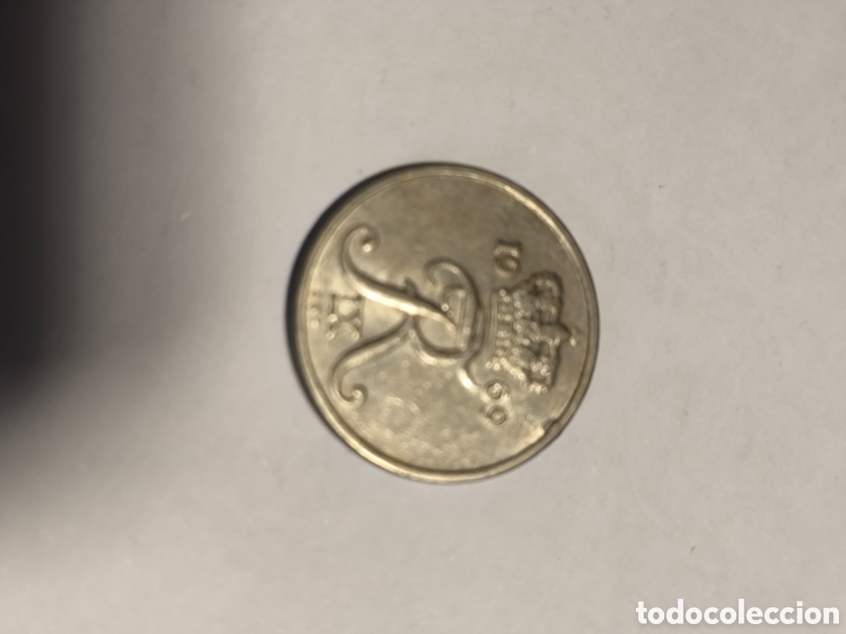 Monedas antiguas de Europa: 10 Ore Dinamarca 1969 - Foto 2