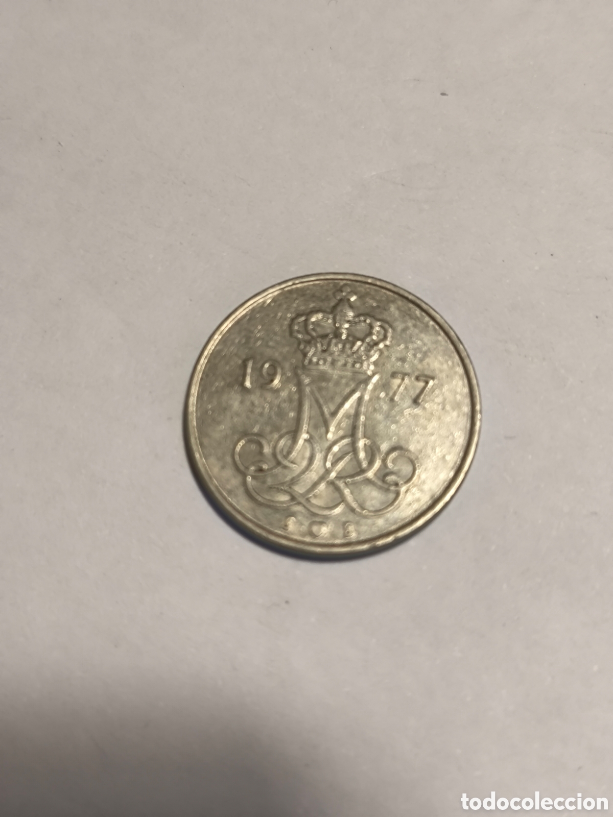 Monedas antiguas de Europa: 10 Ore Dinamarca 1977 - Foto 2