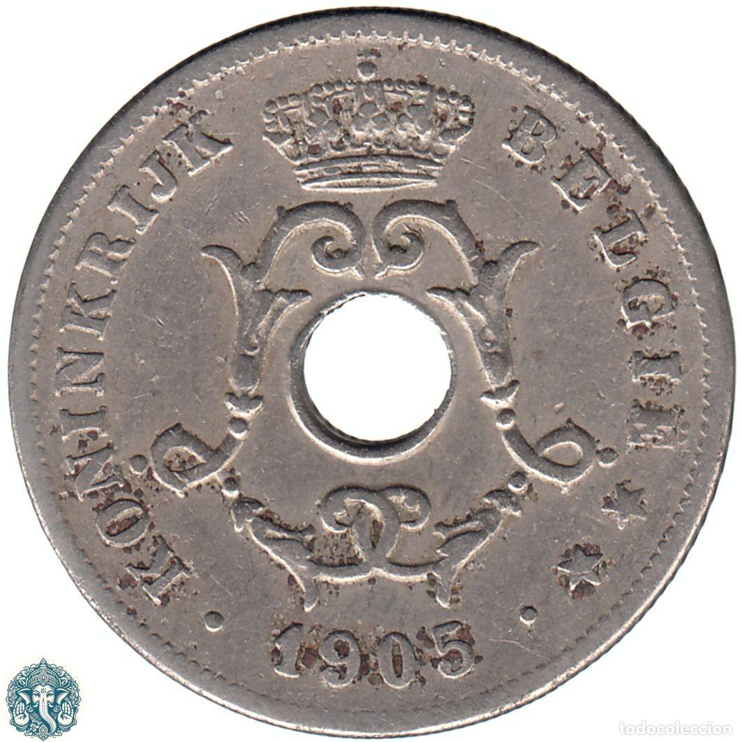 Alte M&uuml;nzen aus Europa: B&Eacute;LGICA 10 C&eacute;ntimos 1905 Leopoldo II KM#53 Leyenda Belgi&euml;