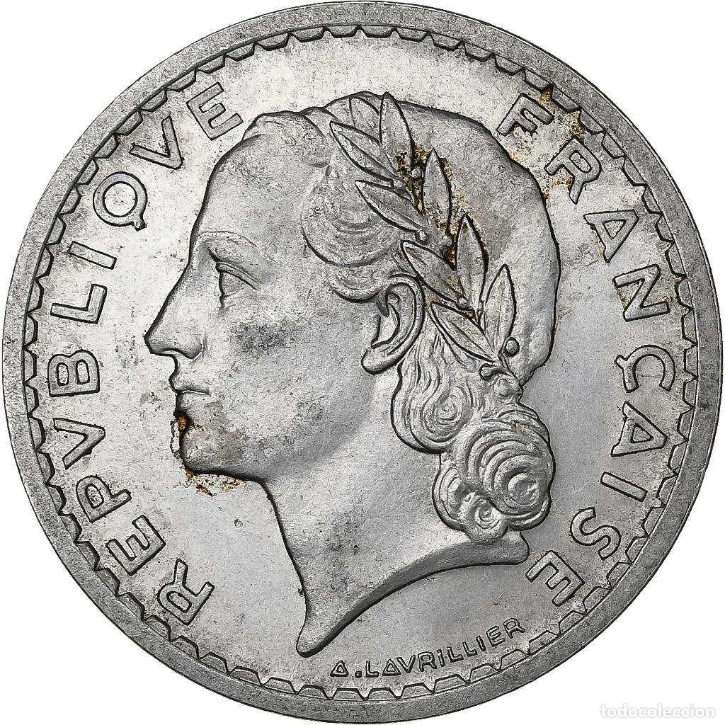 Alte M&uuml;nzen aus Europa: [#1029543] Francia, 5 Francs, Lavrillier, 1947, Beaumont - Le Roger, Aluminio, EBC