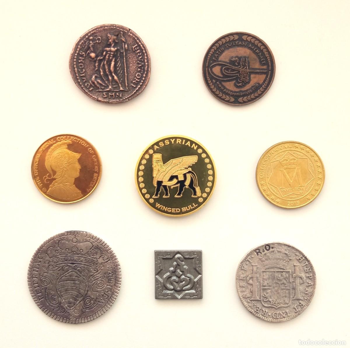 Monedas antiguas de Europa: 8 MONEDAS de los MUSEOS de VARIOS PA&Iacute;SES