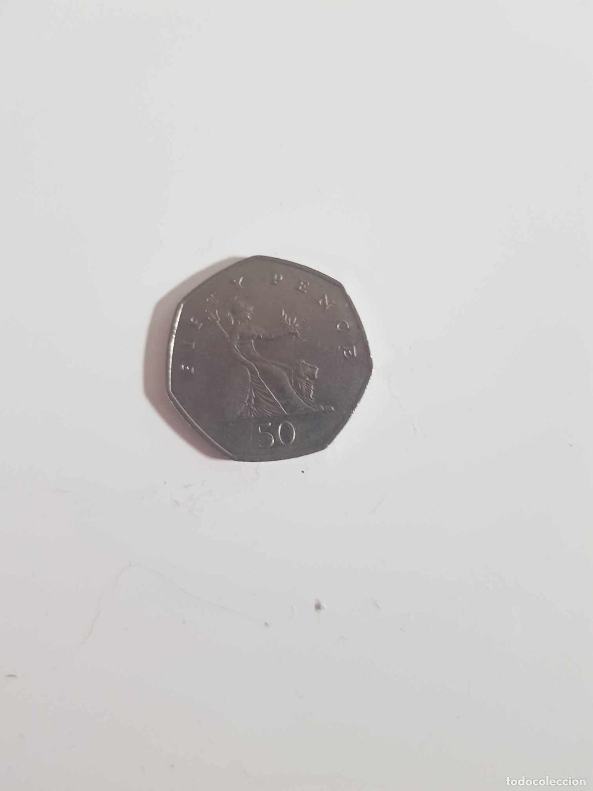 Monedas antiguas de Europa: Moneda de 50 Pence de Inglaterra del 2002 - Foto 2