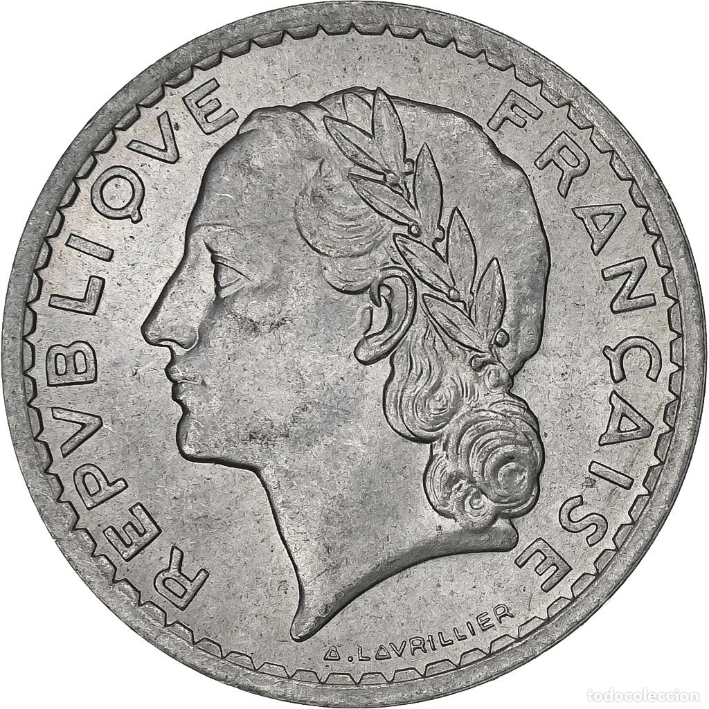 Alte M&uuml;nzen aus Europa: [#226748] Francia, 5 Francs, Lavrillier, 1949, Paris, Aluminio, BC+, KM:888b.1