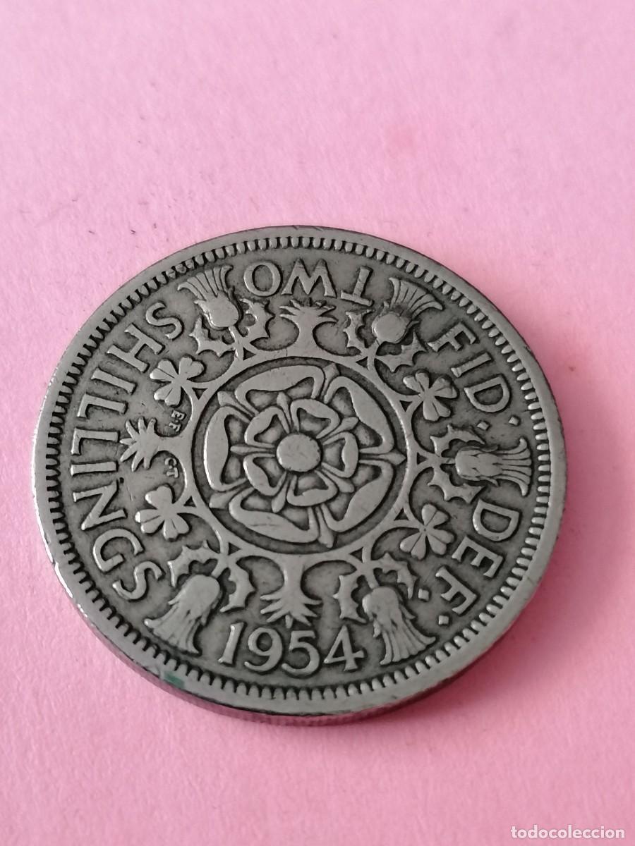Monedas antiguas de Europa: Moneda, Inglaterra, 2 chelines, 1954, BC+ - Foto 2