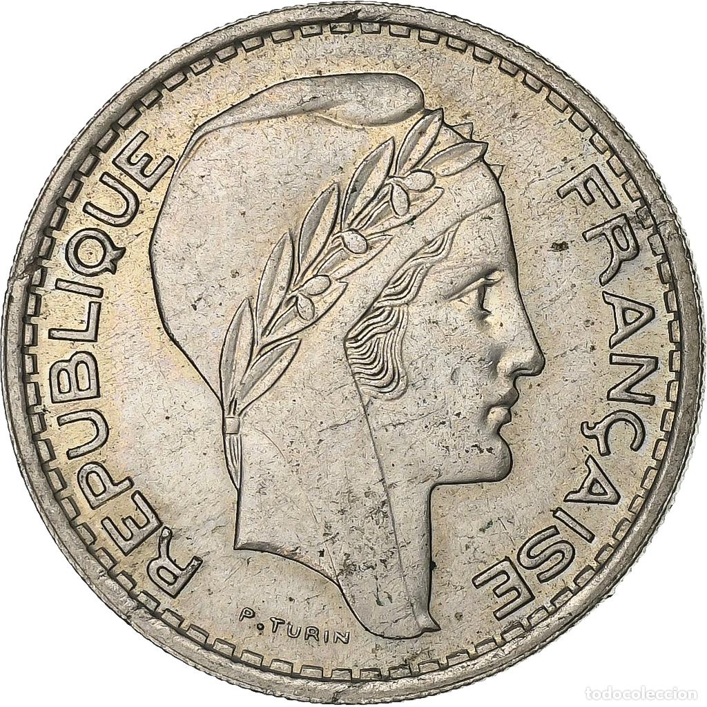 Moedas antigas da Europa: [#227225] Francia, 10 Francs, Turin, 1947, Cobre - n&iacute;quel, MBC+, KM:908.1