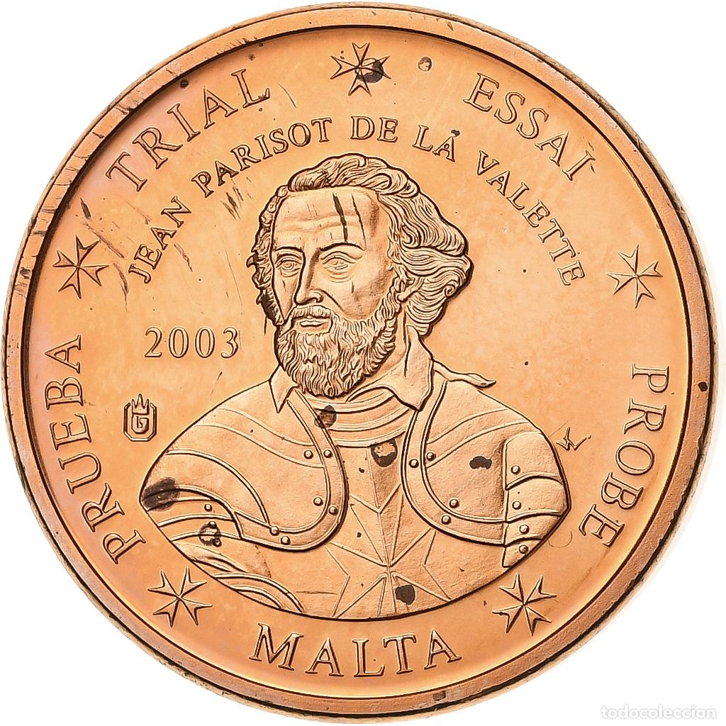 Moedas antigas da Europa: [#394322] Malta, Euro Cent, PRUEBA-TRIAL ESSAI., 2003, Cobre chapado en acero, SC+