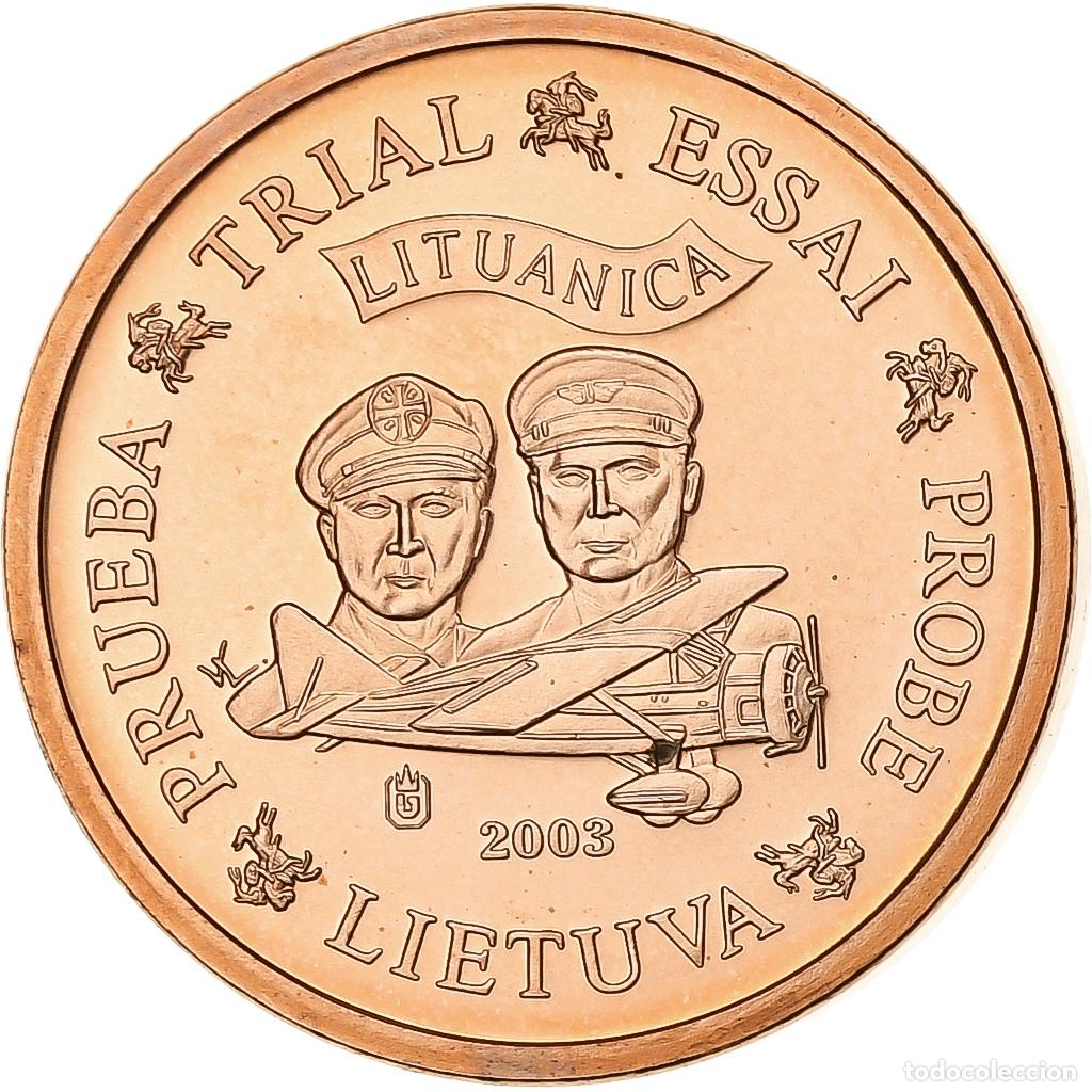 Old Coins of Europe: [#394344] Lituania, Euro Cent, PRUEBA-TRIAL ESSAI., 2003, Cobre, FDC