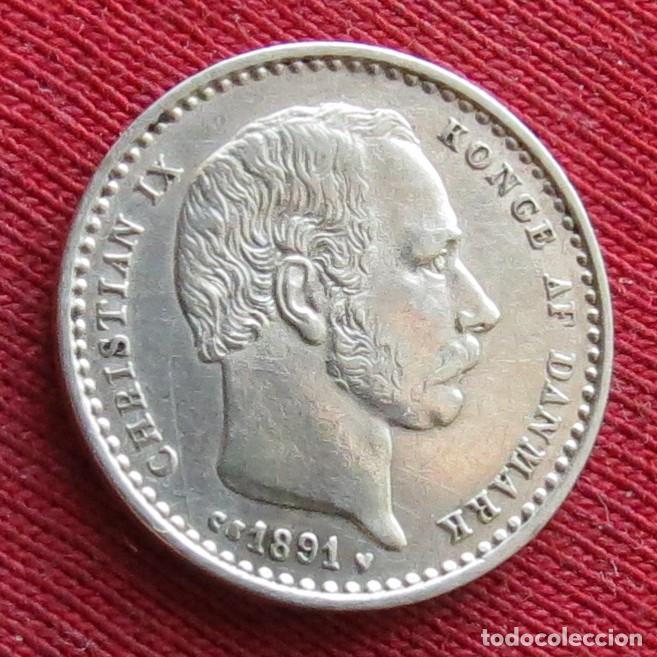 Monedas antiguas de Europa: Dinamarca 25 ore 1891 - Foto 2