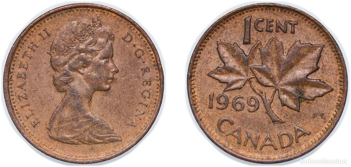 Monete antiche di Europa: Canada 1969 1 Cent - Elizabeth II (2nd portrait) Bronze (98% copper, 0.5% tin, 1.5% zinc) (33524092
