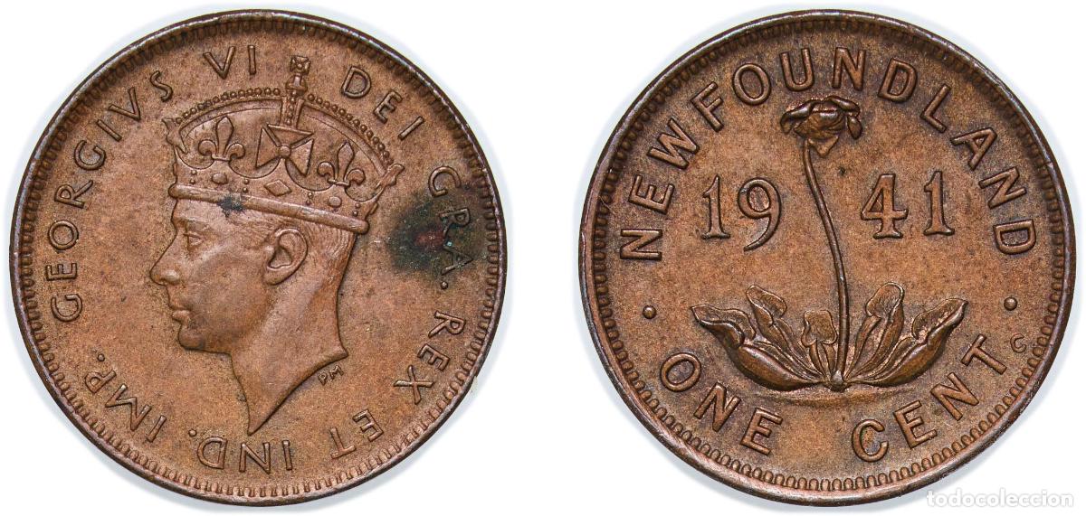Alte M&uuml;nzen aus Europa: Canada Newfoundland 1941 1 Cent - George VI Bronze (Cu 95.5%, Sn 3%, Zn 1.5%) 3.2g AU KM 18