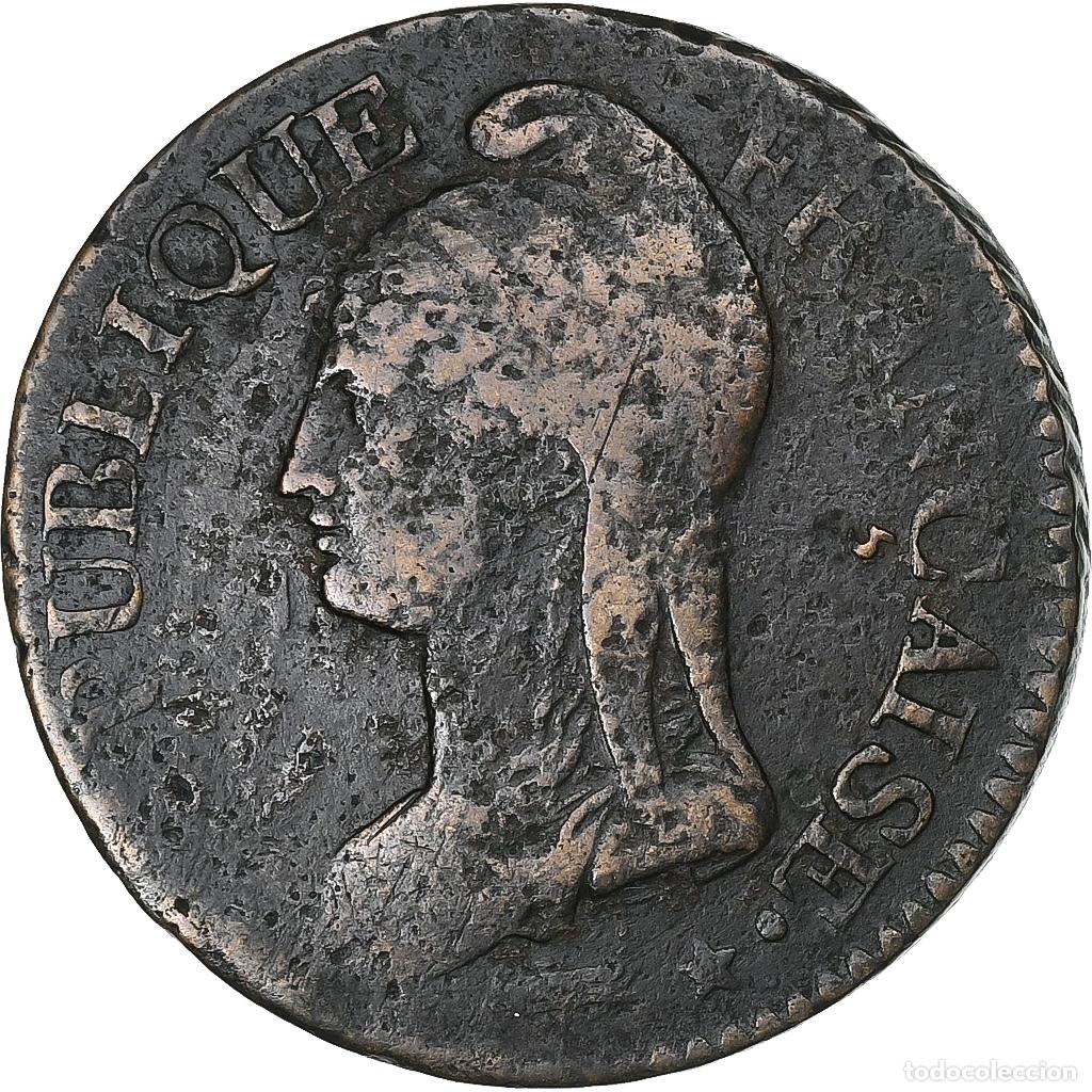 Old Coins of Europe: [#1029961] Francia, 5 Centimes, Dupr&eacute;, AN 5, Orl&eacute;ans, Bronce, BC+, Gadoury:126, KM:640.9