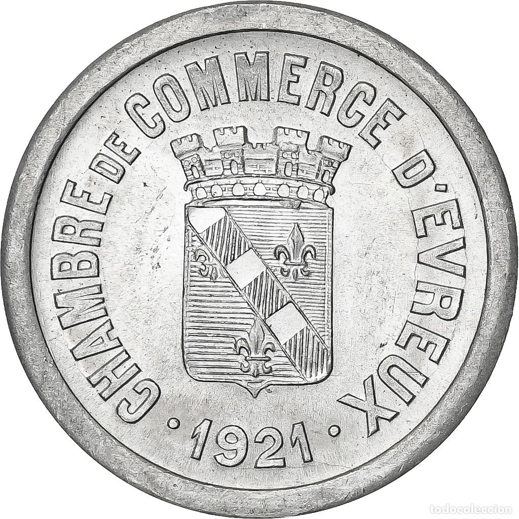 Moedas antigas da Europa: [#394551] Francia, Chambre de commerce d'Evreux, 10 Centimes, 1921, SC, Aluminio