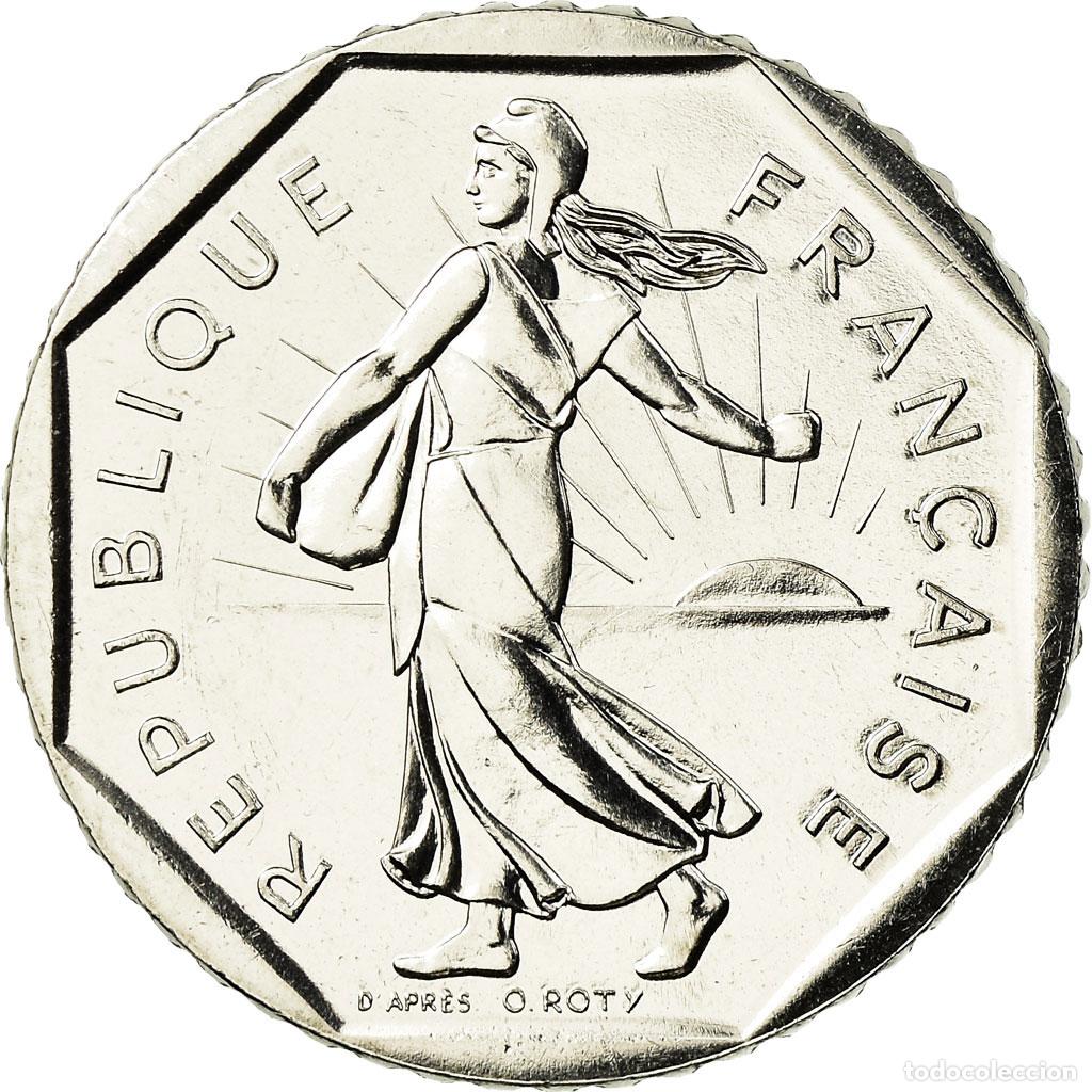 Moedas antigas da Europa: [#754825] Moneda, Francia, Semeuse, 2 Francs, 1988, Paris, FDC, N&iacute;quel, KM:942.1