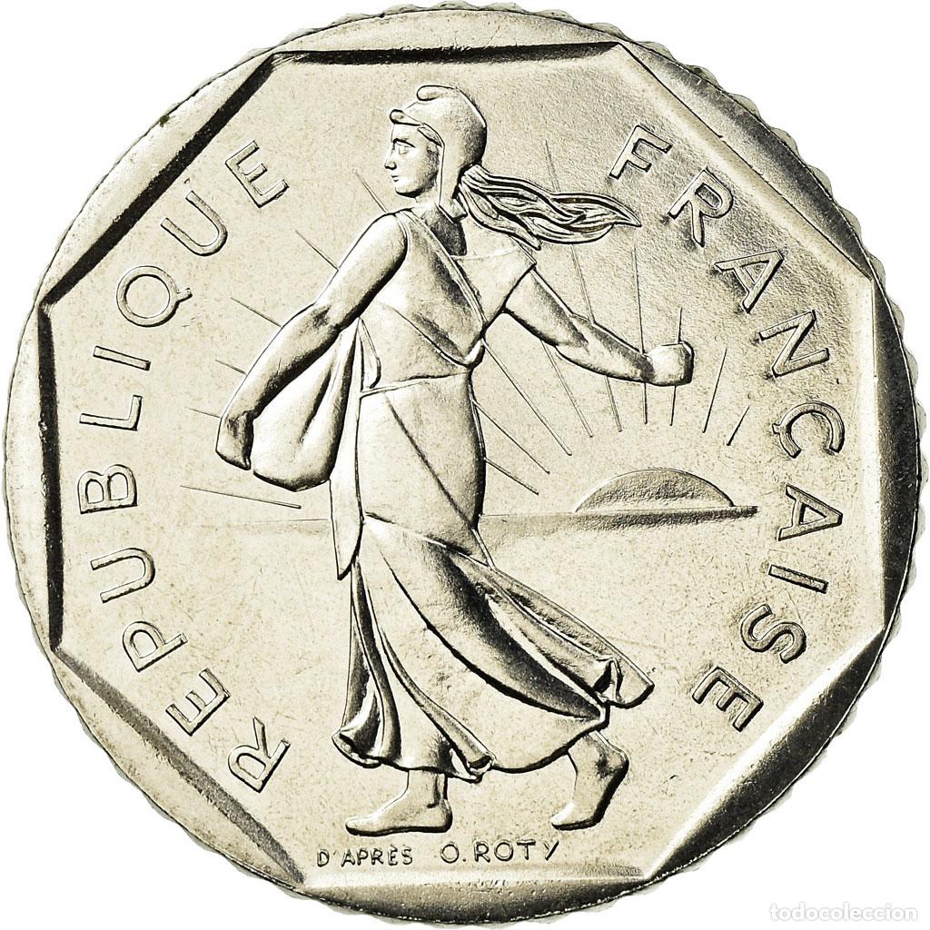 Monete antiche di Europa: [#754852] Moneda, Francia, Semeuse, 2 Francs, 1989, Paris, FDC, N&iacute;quel, KM:942.1