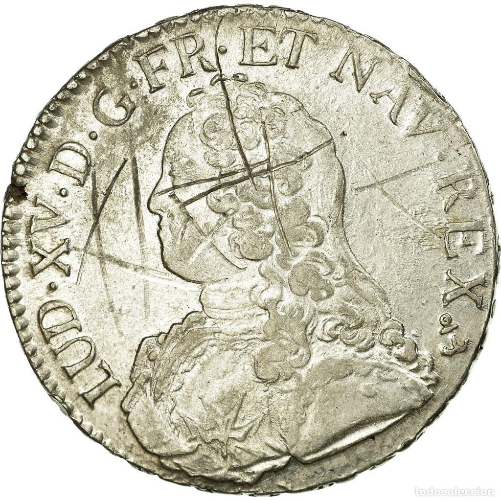 Alte M&uuml;nzen aus Europa: [#18019] Moneda, Francia, Louis XV, &Eacute;cu aux branches d'olivier, Ecu, 1738, Dijon, MBC+