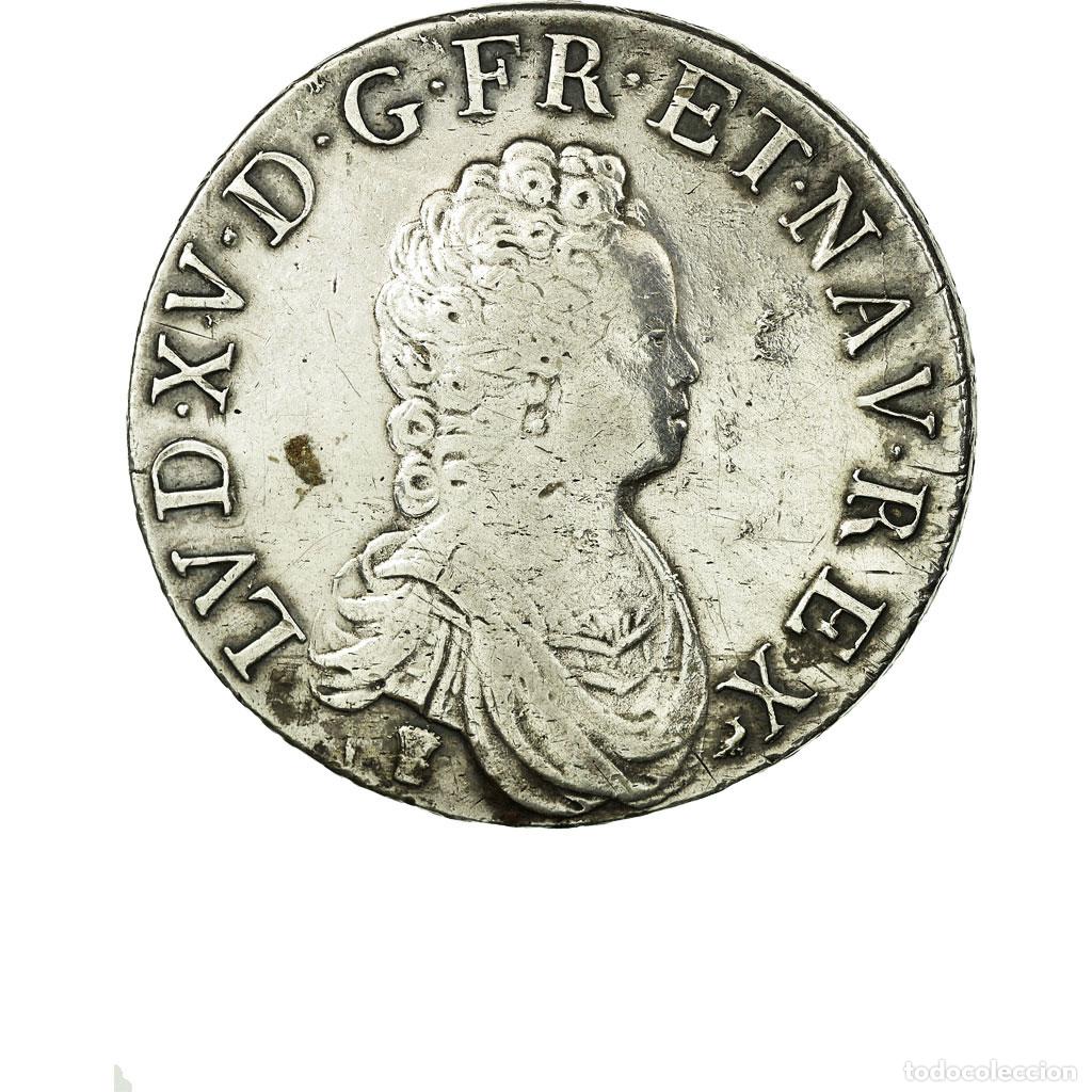 Monete antiche di Europa: [#19813] Francia, Louis XV, &Eacute;cu Vertugadin, 1716, Rennes, BC+, Plata, KM:414.25