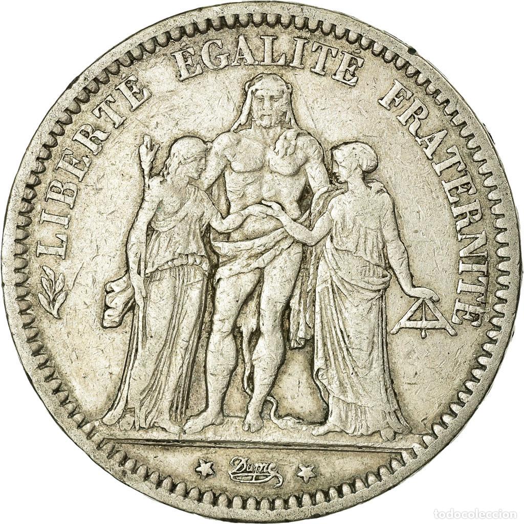 Monedas antiguas de Europa: [#31933] Francia, 5 Francs, Hercule, 1871, Paris, Plata, MBC, Gadoury:745