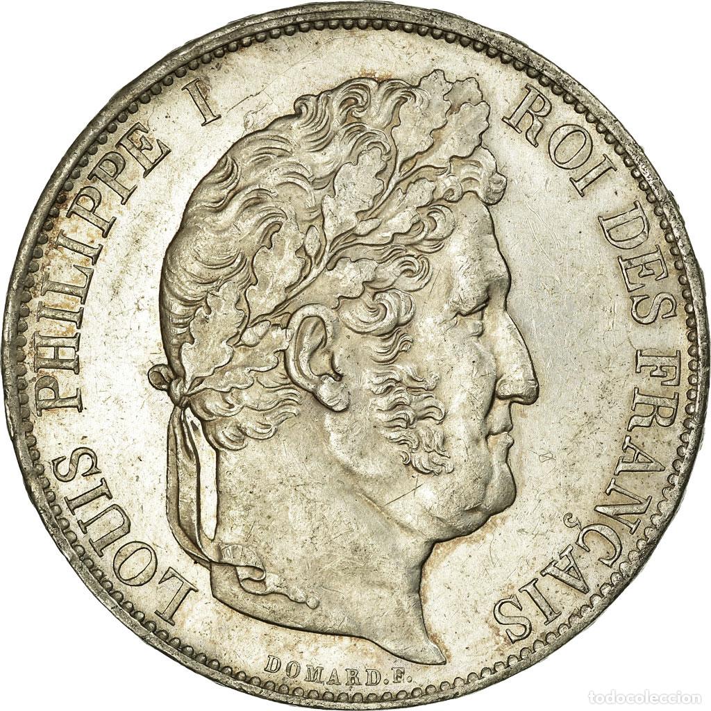 Moedas antigas da Europa: [#33572] Moneda, Francia, Louis-Philippe, 5 Francs, 1847, Strasbourg, EBC, Plata
