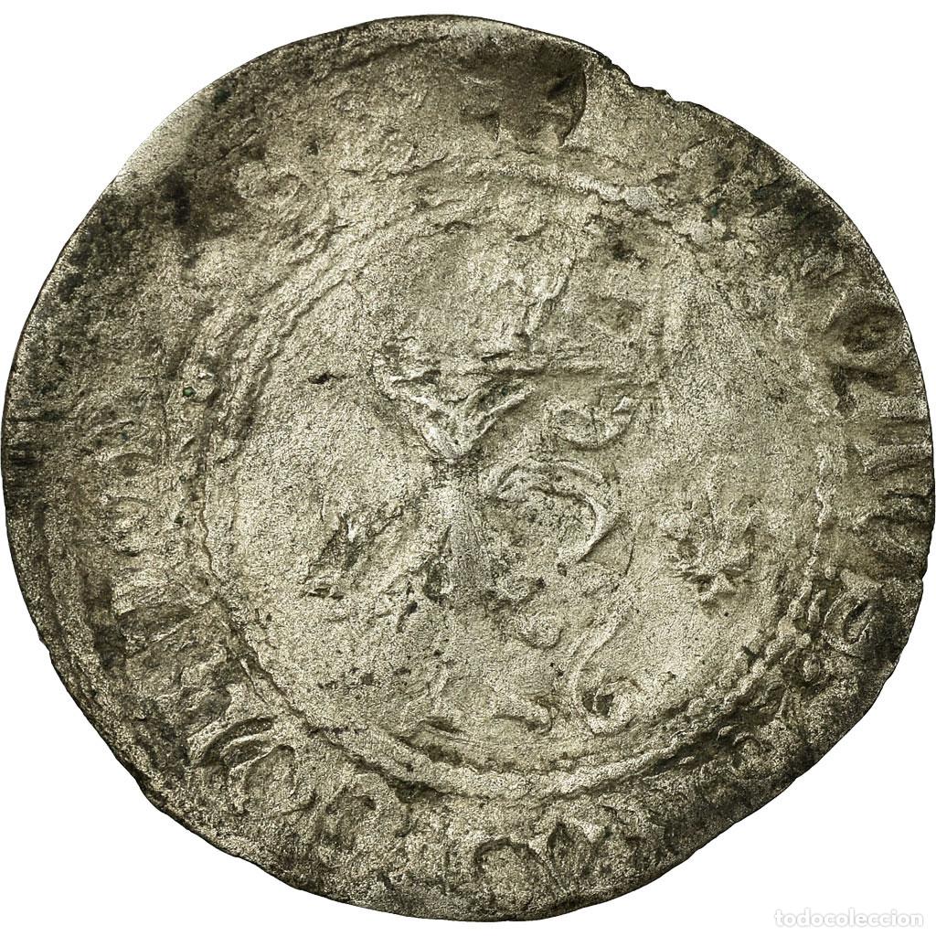 Moedas antigas da Europa: [#56689] Moneda, Francia, 1/2 Karolus, Ch&acirc;lons-Sur-Marne, BC, Plata, Duplessy:594