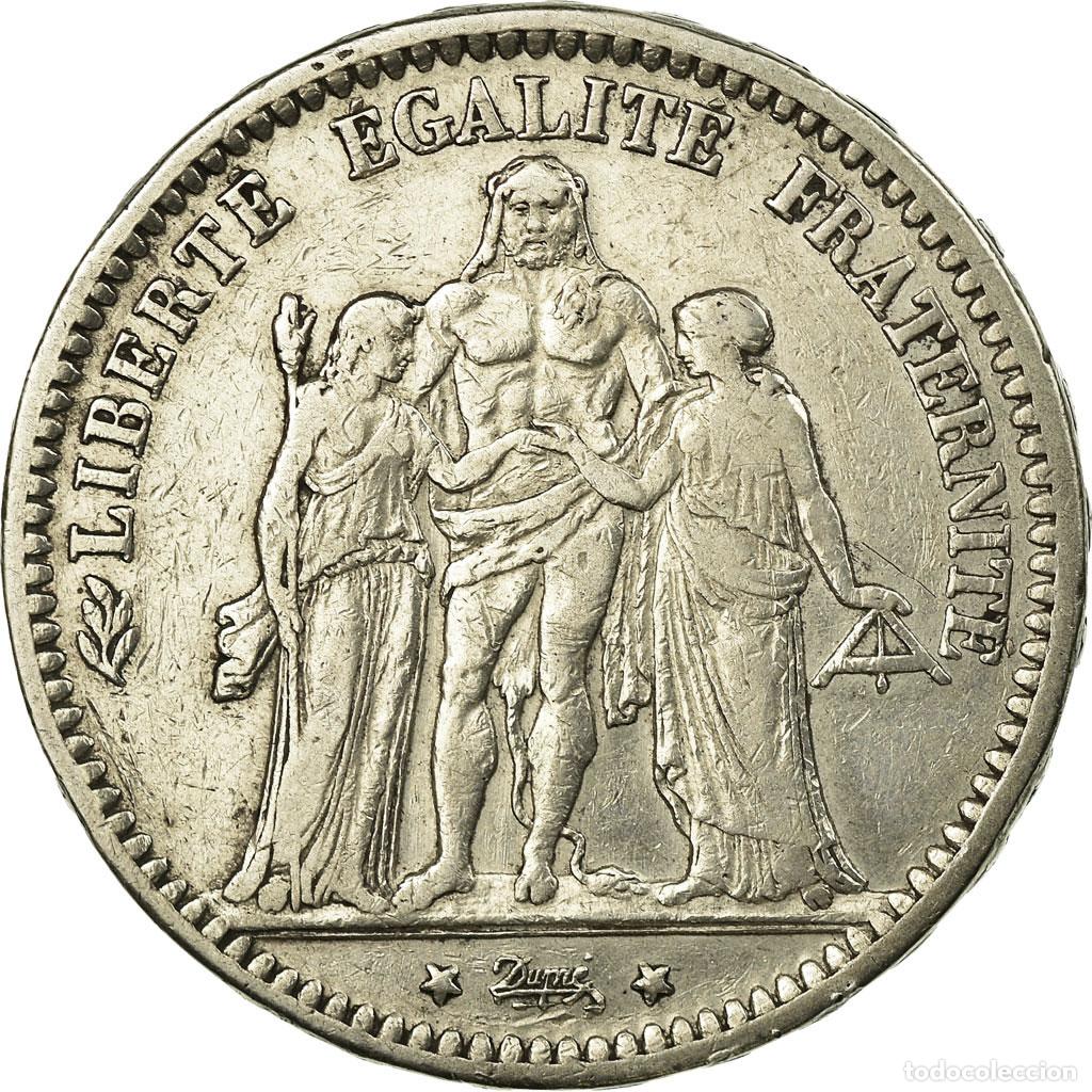 Moedas antigas da Europa: [#57457] Moneda, Francia, Hercule, 5 Francs, 1870, Paris, MBC, Plata, KM:820.1