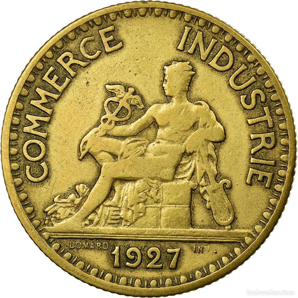 Alte M&uuml;nzen aus Europa: [#71138] Moneda, Francia, Chambre de commerce, 2 Francs, 1927, BC+, Aluminio - bronce