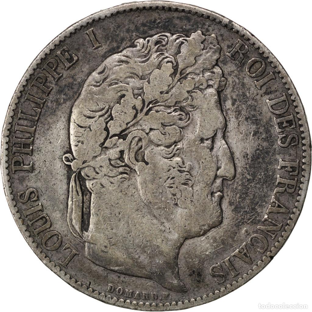 Monete antiche di Europa: [#80327] Moneda, Francia, Louis-Philippe, 5 Francs, 1848, Bordeaux, BC+, Plata, KM:749.7