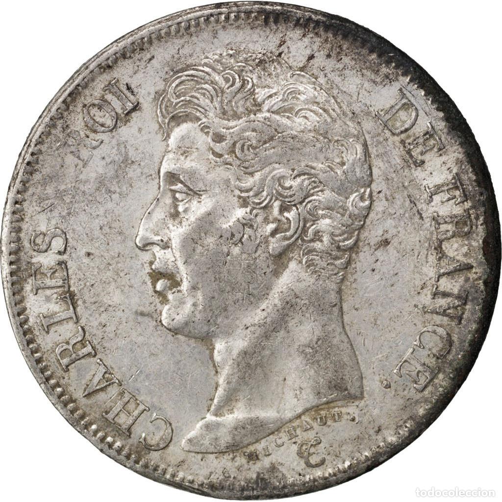 Monedas antiguas de Europa: [#81175] Moneda, Francia, Charles X, 5 Francs, 1825, Lille, MBC+, Plata, KM:720.13