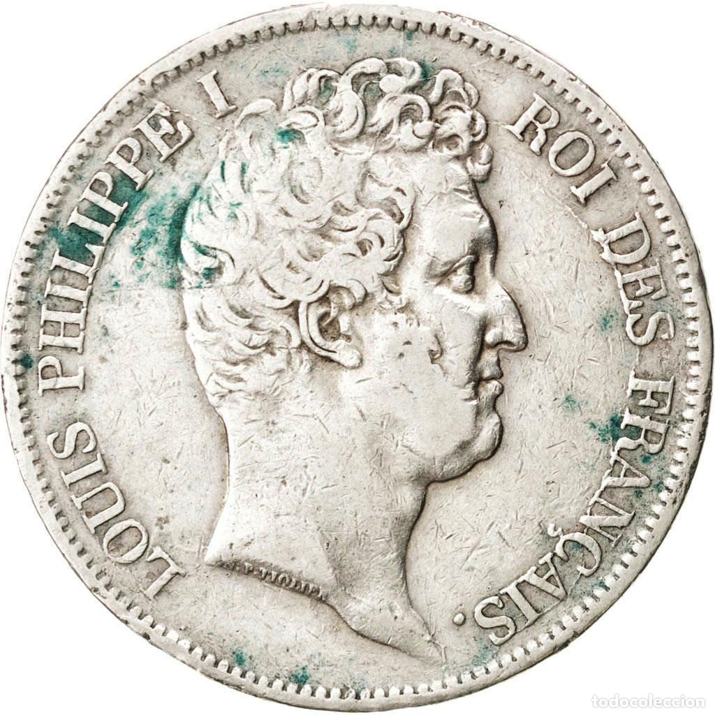 Monedas antiguas de Europa: [#86623] Moneda, Francia, Louis-Philippe, 5 Francs, 1830, Lyon, MBC, Plata, KM:735.4