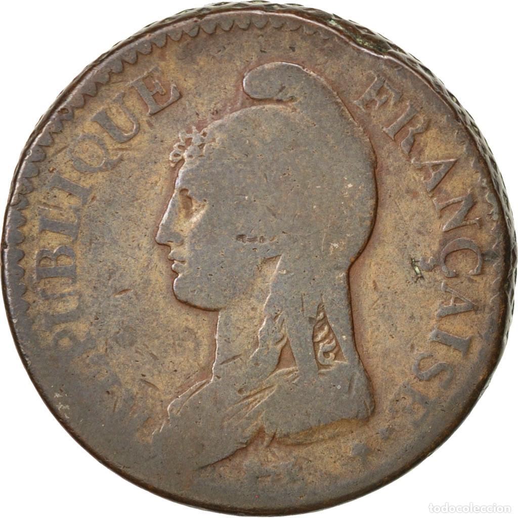 Old Coins of Europe: [#89525] Moneda, Francia, Dupr&eacute;, 2 D&eacute;cimes, 1795, Limoges, BC, Bronce, KM:638.3